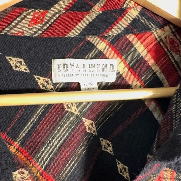 Idyllwind Plaid Aztec Western Shirt XL Miranda Lambert Snap Button Front - Picture 3 of 6